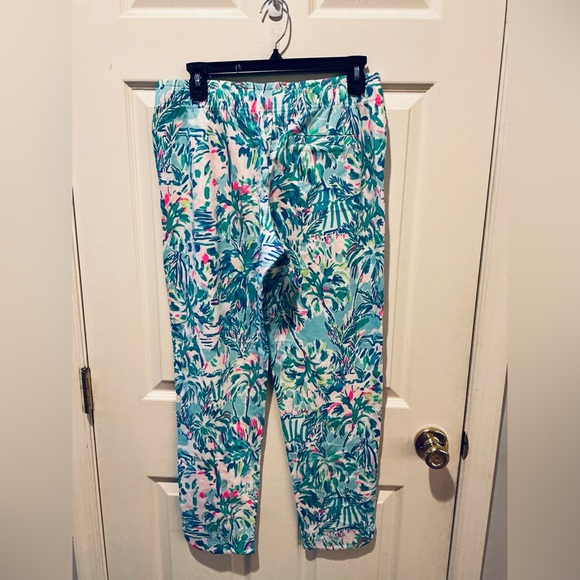 Lilly Pulitzer Tropical Emora Cabana Pant Mid Rise Cocktail Woman Size Medium - Picture 6 of 14